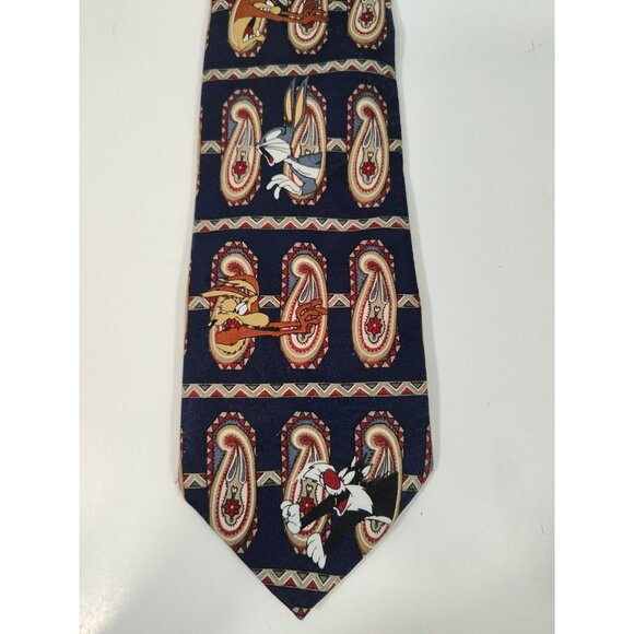 Neck Ties ( Lot Of 6) Silk Polyester Flag Looney Tunes Rhinos Wildlife Hawaiian - Picture 6 of 13